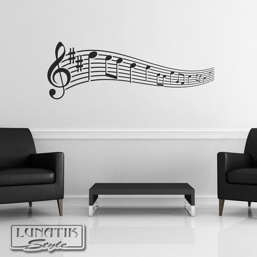 Wandtattoo wandaufkleber noten - wandtattoo,