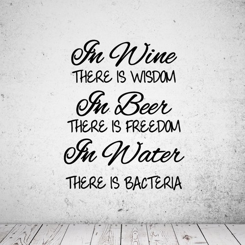 Wandtattoo bier wein wasser - wandtattoo,