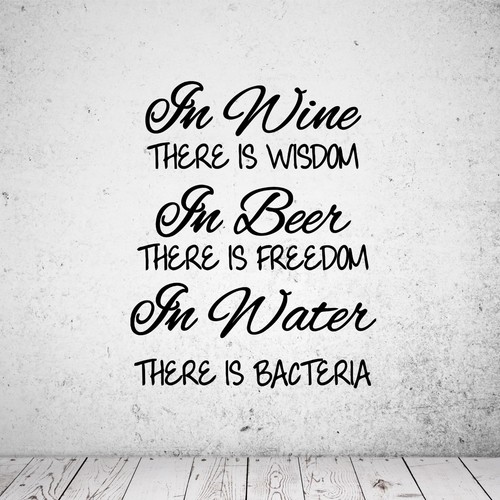 Wandtattoo bier wein - bier, wasser